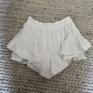 Aerie White Flowy Eyelet Crochet Skort